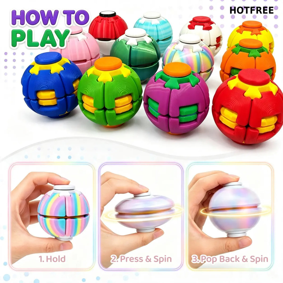 Press & Spin Fidget Ball