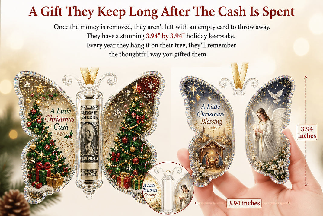 🦋 💵 Christmas Cash Gift Butterfly Ornament🎄 ✨