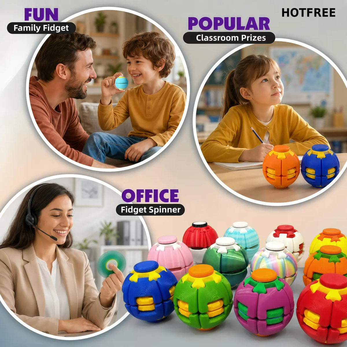 Press & Spin Fidget Ball