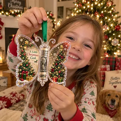 🦋 💵 Christmas Cash Gift Butterfly Ornament🎄 ✨