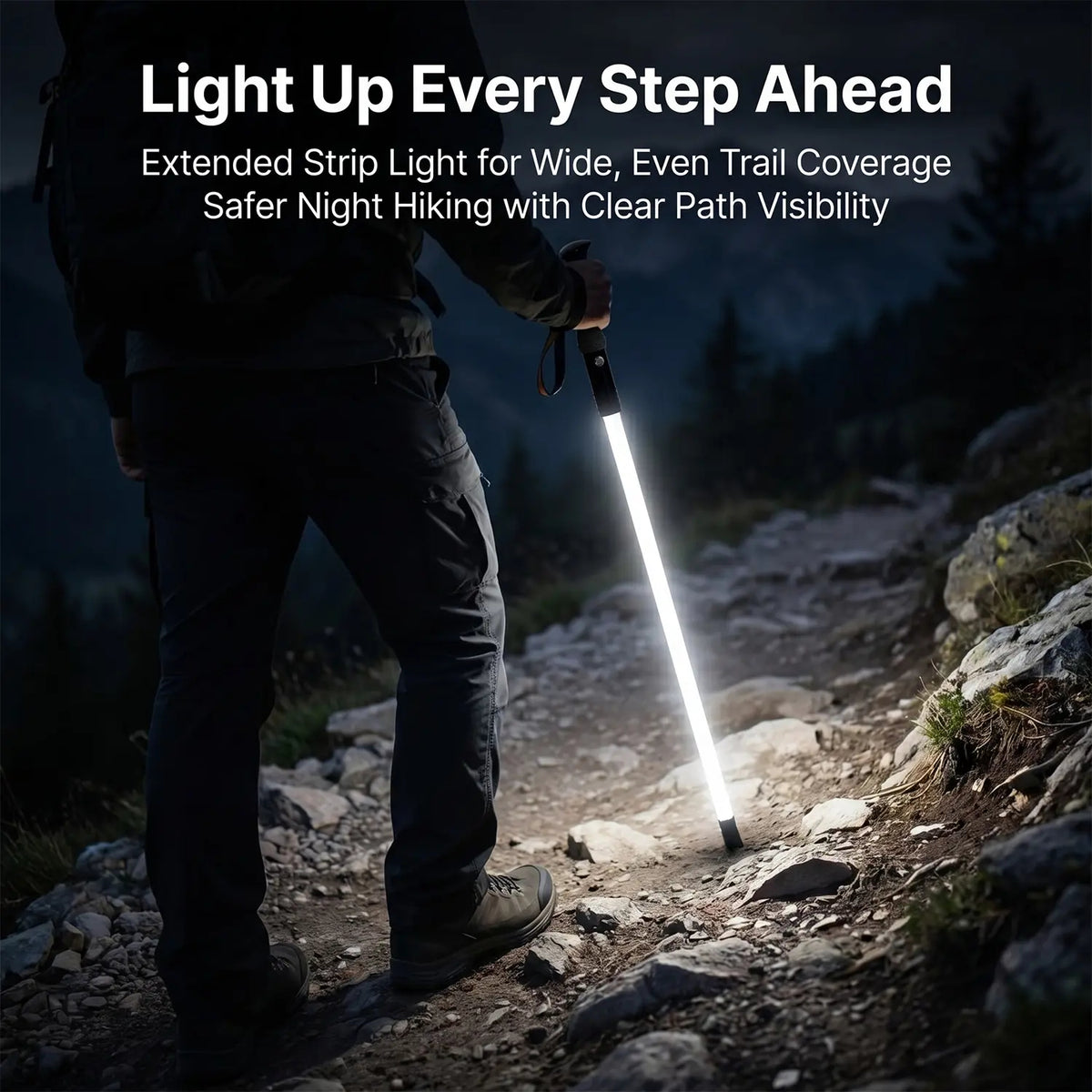 Modular Glow Trekking Pole with Detachable Flashlight