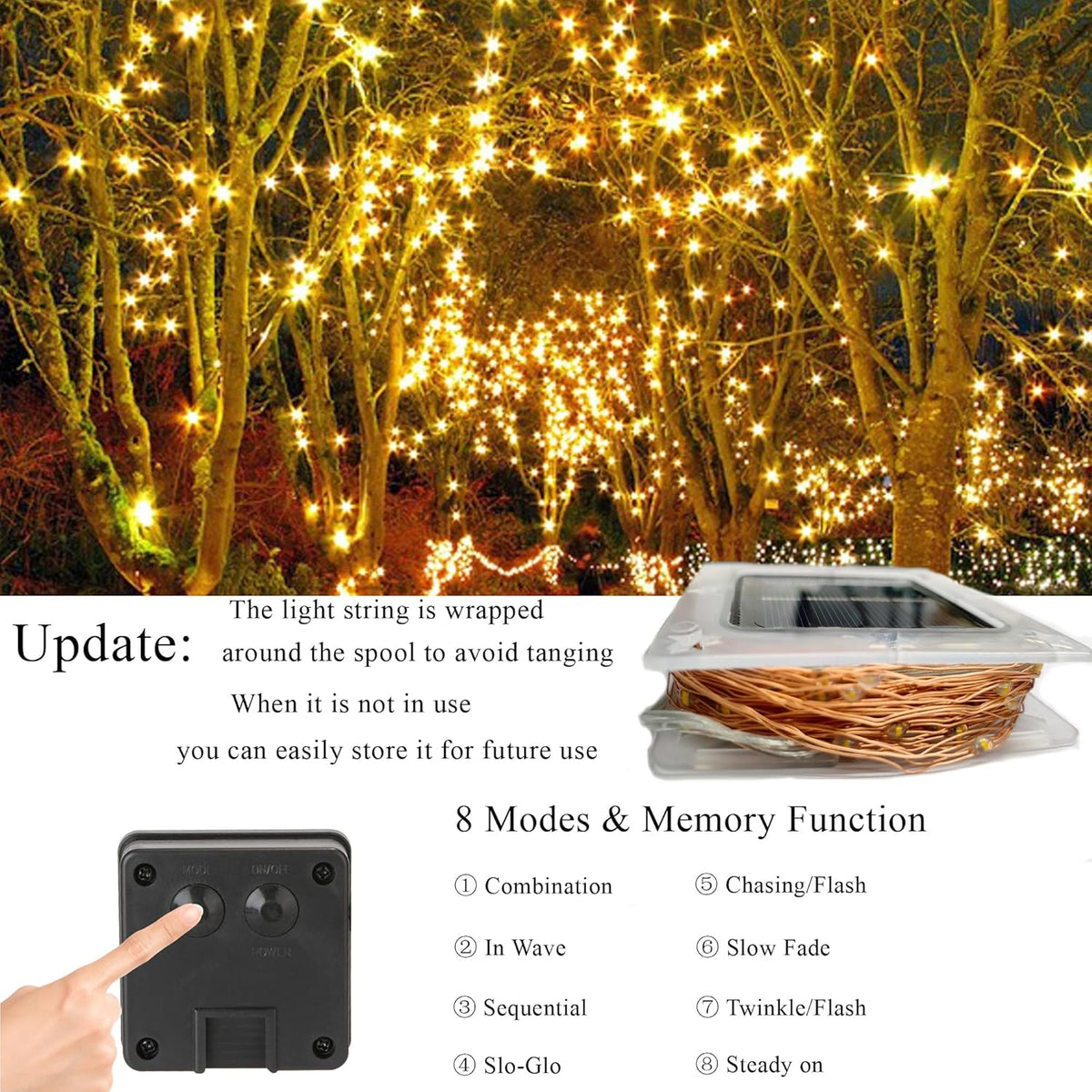 SunsetGlow™ Solar String Lights — 72FT / 200 LEDs
