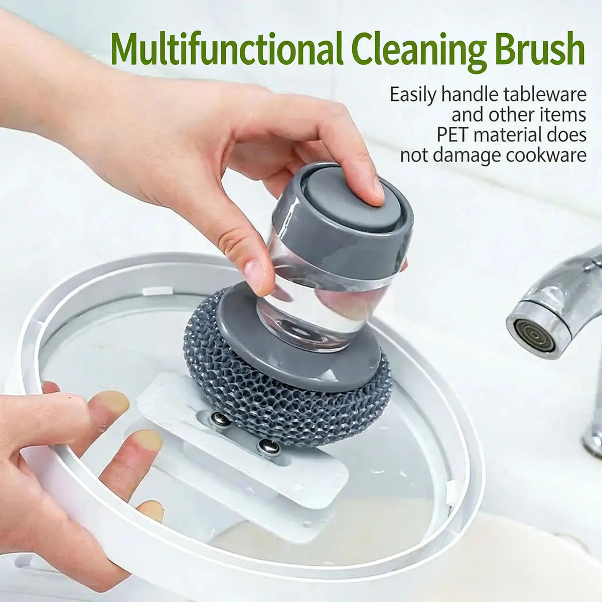 Palm dish scrubber cleaning kitchen item
