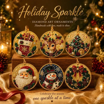🎄Christmas Pearl & Gem Ornament Kit – 6 Piece DIY Set