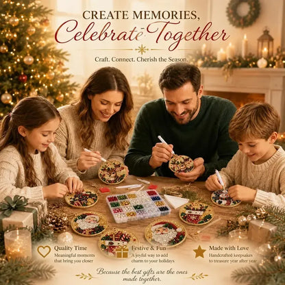 🎄Christmas Pearl & Gem Ornament Kit – 6 Piece DIY Set