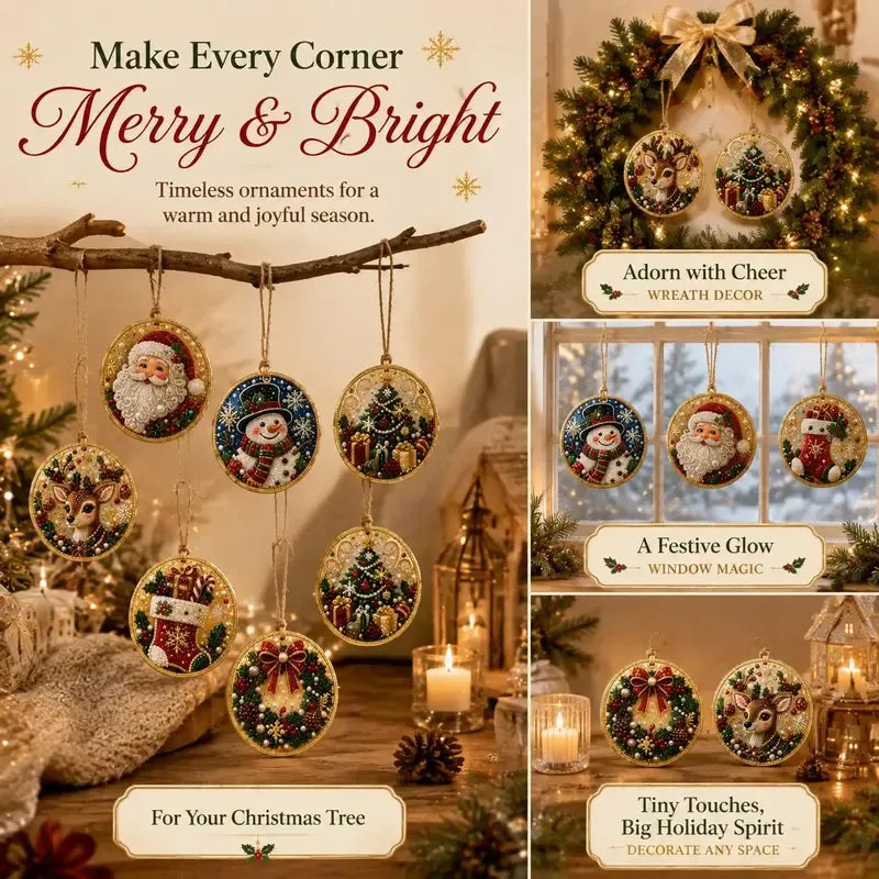 🎄Christmas Pearl & Gem Ornament Kit – 6 Piece DIY Set