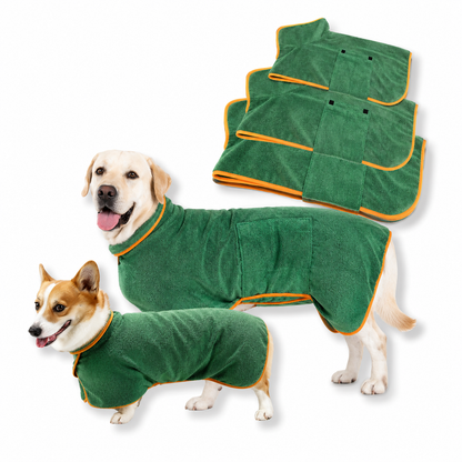 Pet Microfiber Bath Robe for Dogs – Super Absorbent Quick-Dry Drying Towel