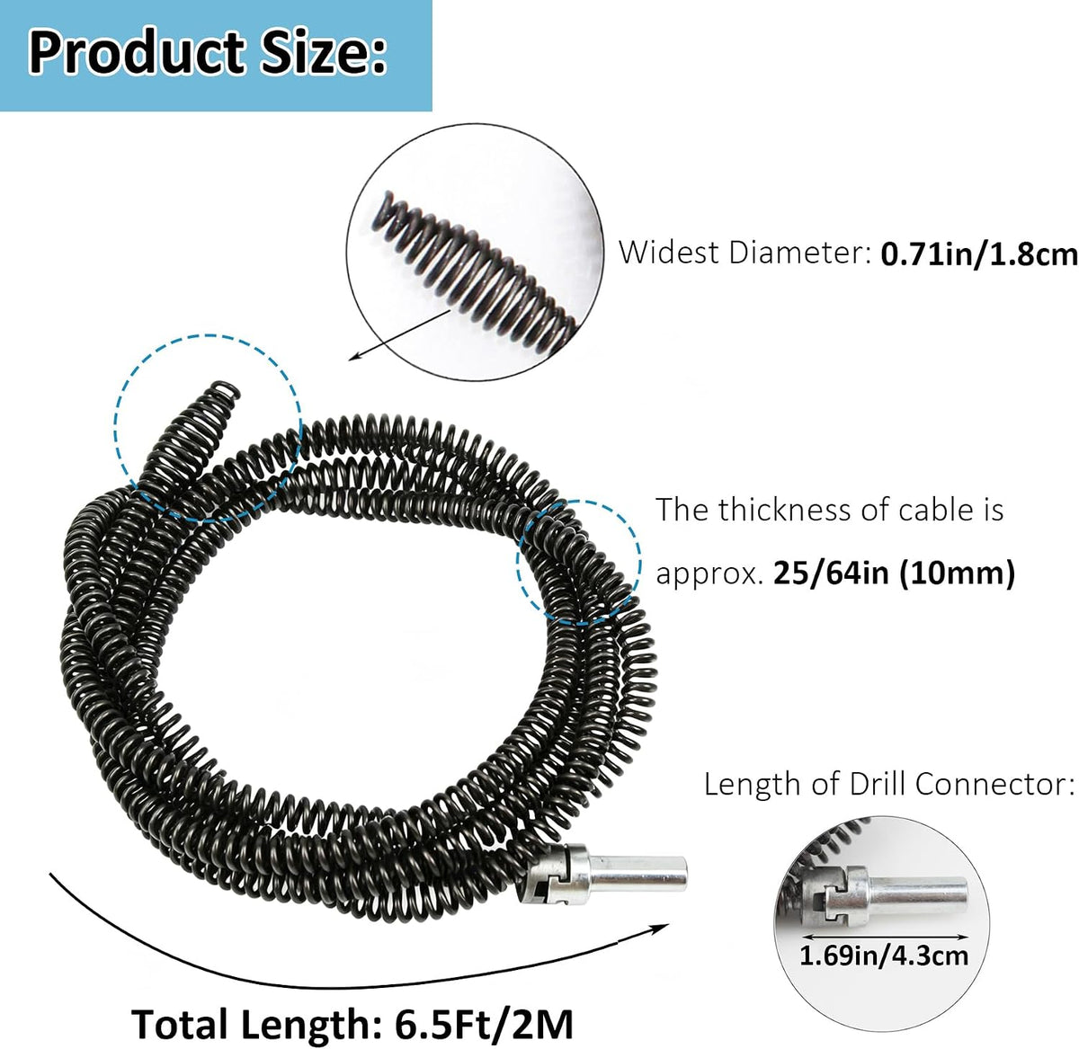 Drill-Powered Flexible Drain Auger