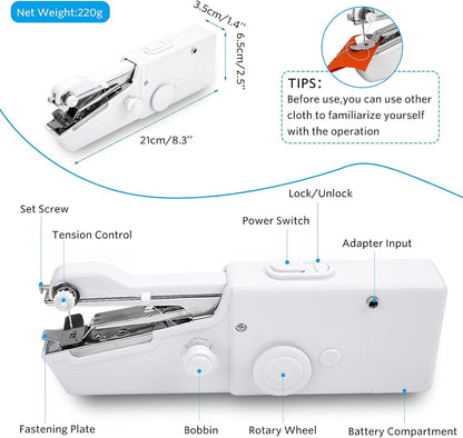 Portable Miniature Handheld Sewing Machine- Beginner-Simple Operation 🧵