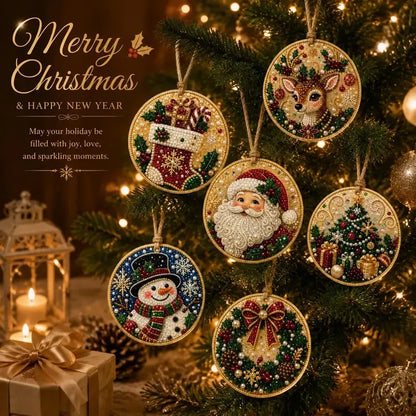 🎄Christmas Pearl & Gem Ornament Kit – 6 Piece DIY Set