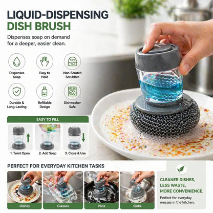 🔥Buy 2 Get 1 Free🔥 Soap-Dispensing Dish Brush