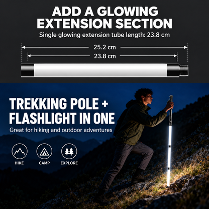 Modular Glow Trekking Pole with Detachable Flashlight