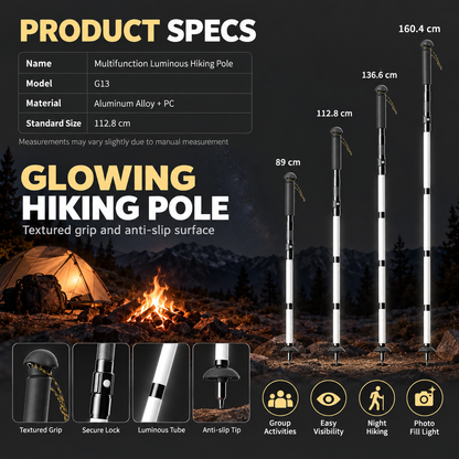 Modular Glow Trekking Pole with Detachable Flashlight