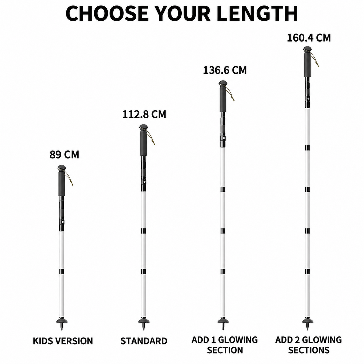 Modular Glow Trekking Pole with Detachable Flashlight