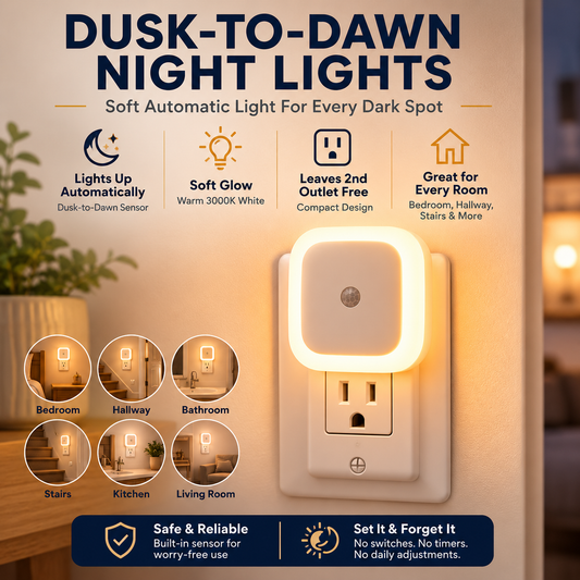 🔥Limited Time Buy More Get More Free!🔥SnugGlow™ Dusk-to-Dawn Night Lights