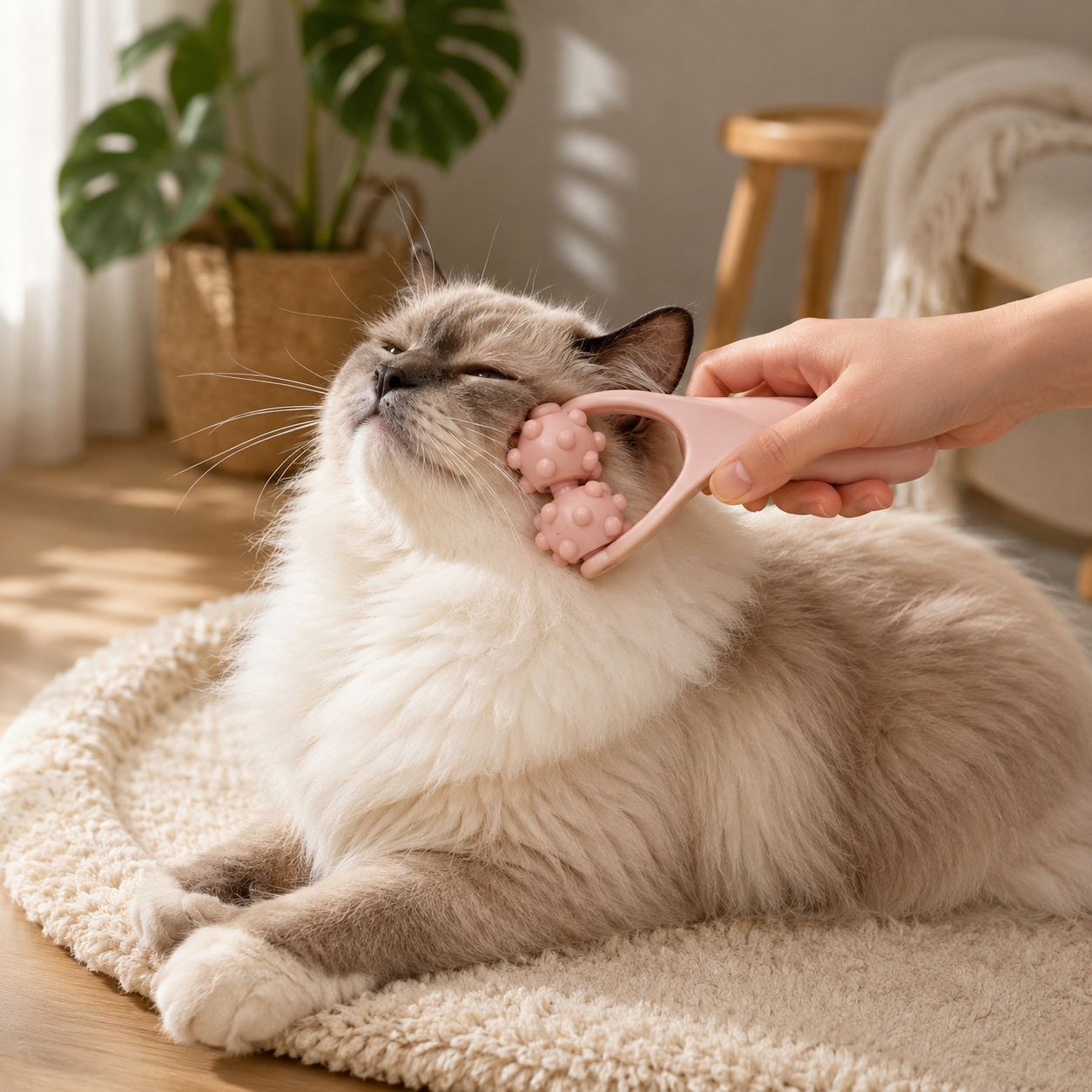 Pet Grooming Massage Roller Brush – Soft Deshedding Comb for Cats & Dogs