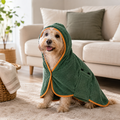 Pet Microfiber Bath Robe for Dogs – Super Absorbent Quick-Dry Drying Towel