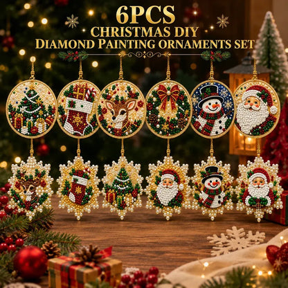 🎄Christmas Pearl & Gem Ornament Kit – 6 Piece DIY Set