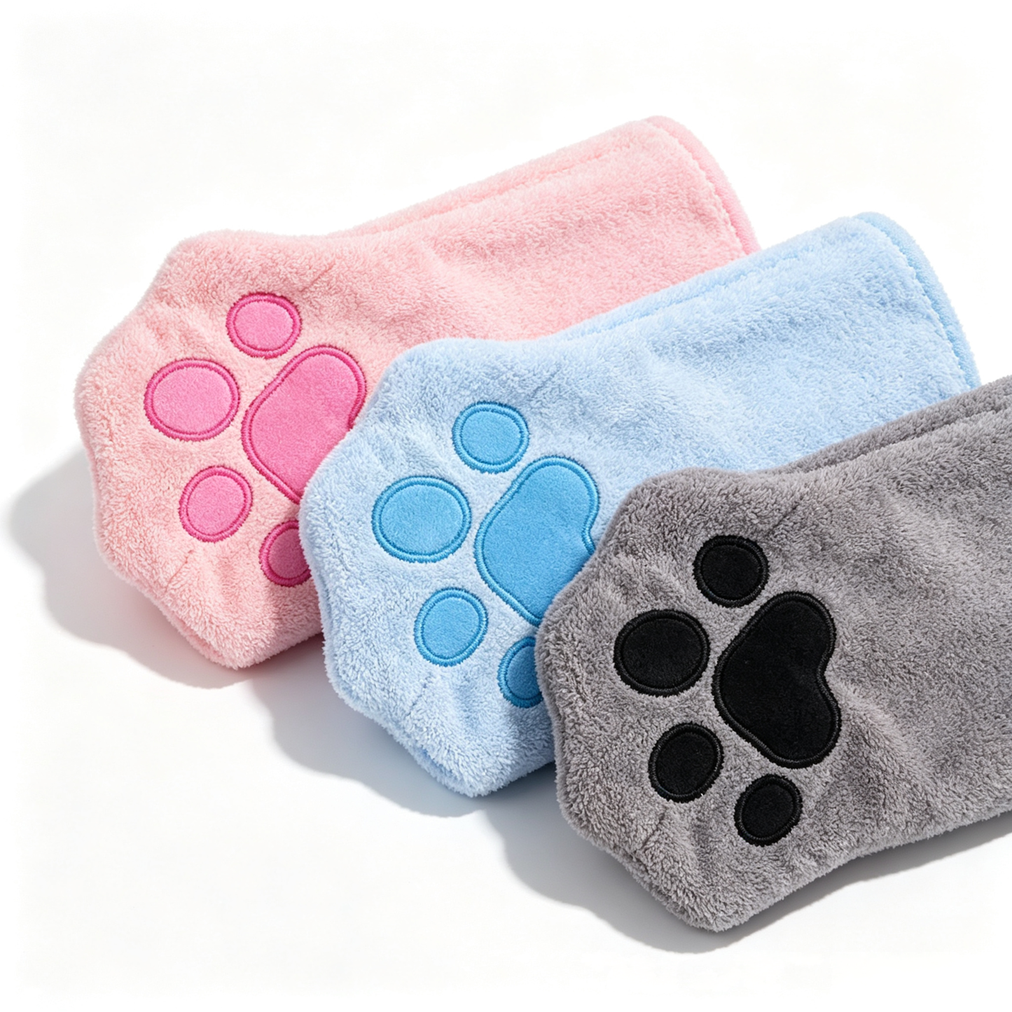 Pet Drying Glove Towel for Cats & Dogs – Soft Quick-Dry Absorbent Grooming Towel（3pc）